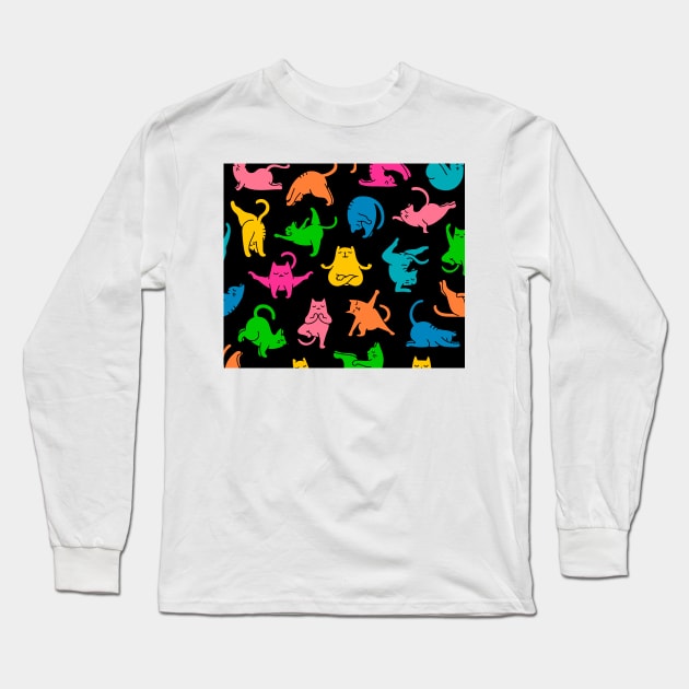 Rainbow Cats Long Sleeve T-Shirt by timegraf